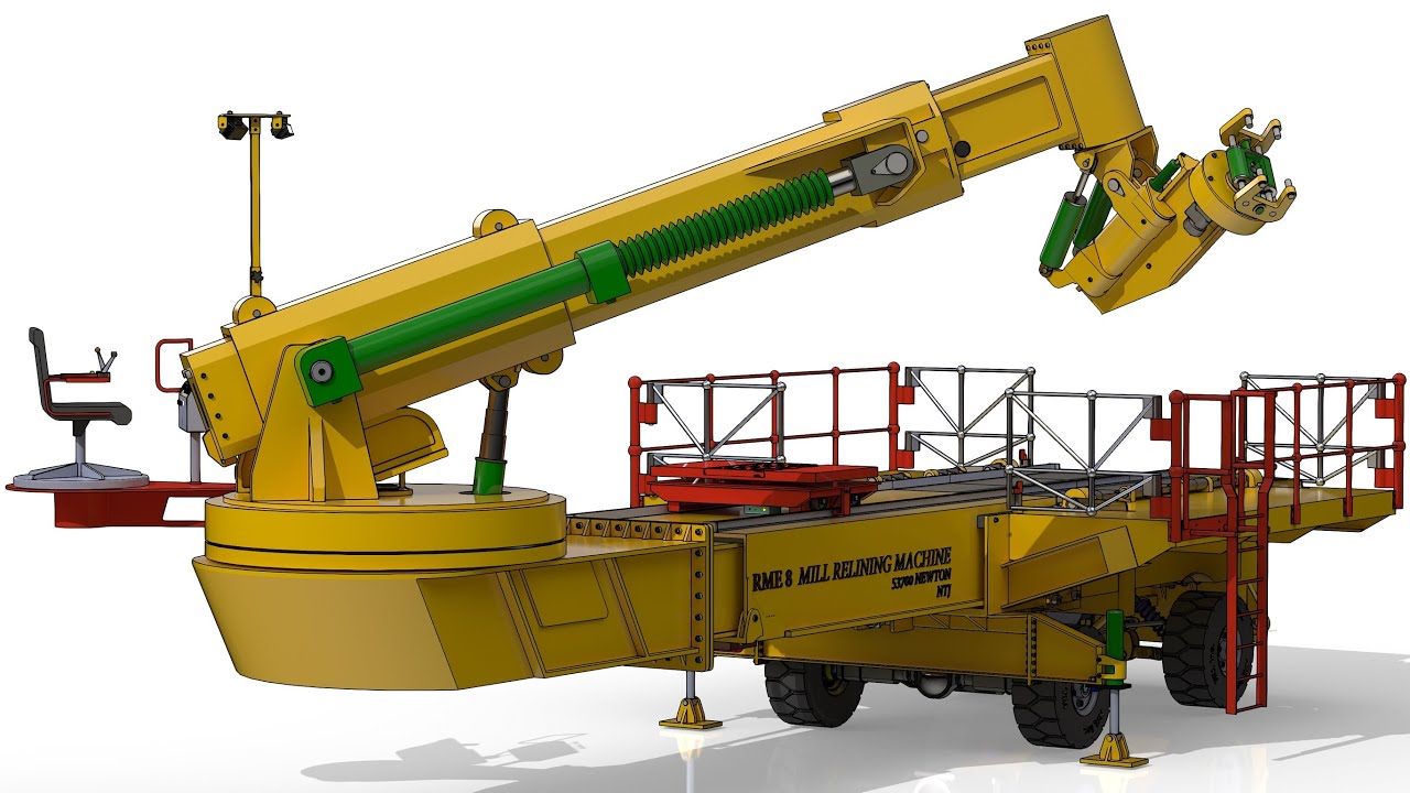 Dynamic simulation (SolidWorks):  Mill Relining Machine