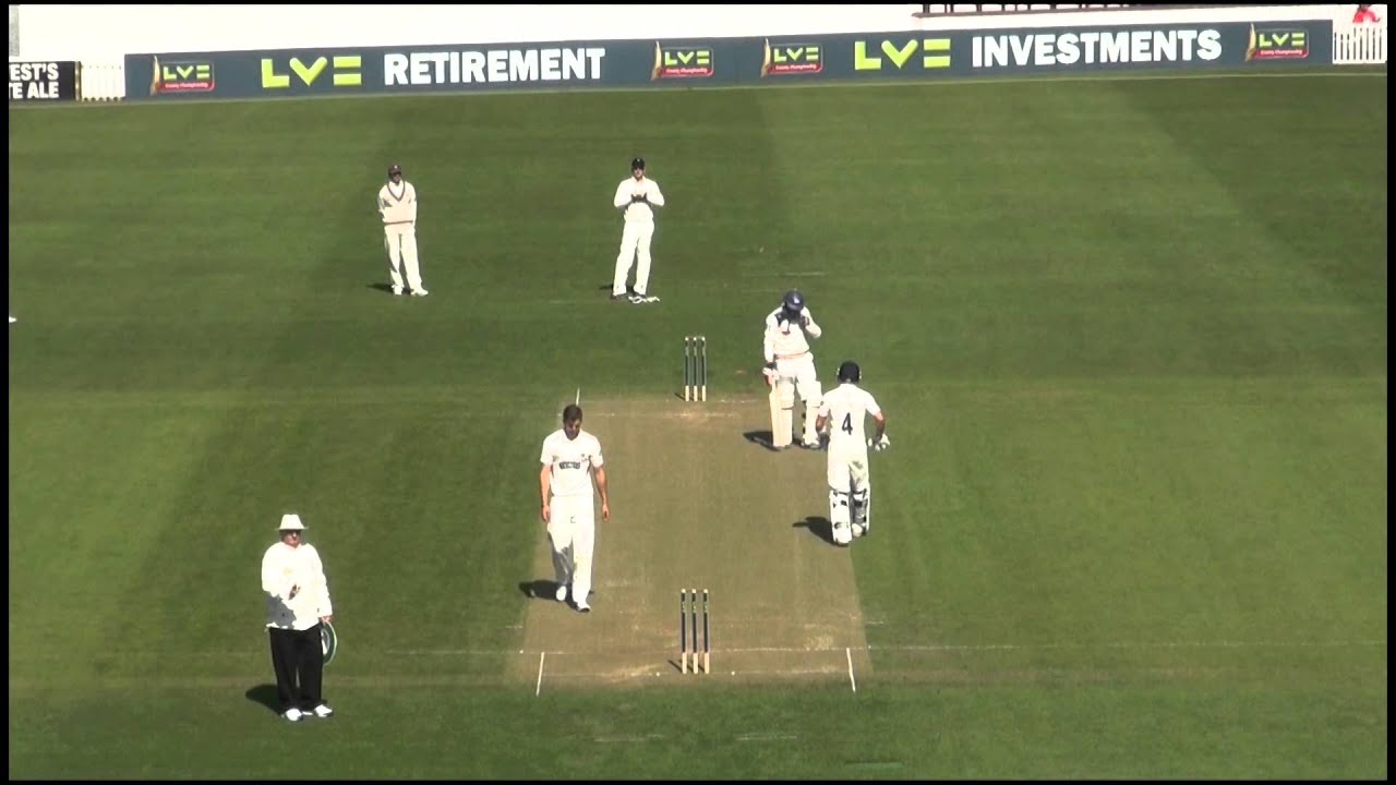 Yorkshire County Cricket Club's Adil Rashid bringing up his hundred at Taunton - April 14