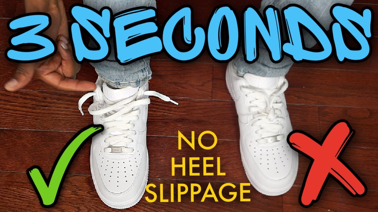 How To Lace Nike Air Force 1s Loosely THE BEST WAY!! + No heel slippage !