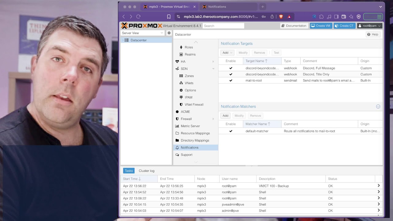 Learning Colo #8 (live) Proxmox: Cluster Alerts via Email, Discord, etc