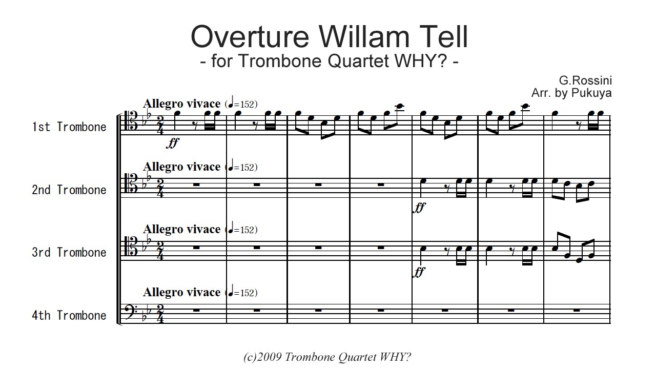 Overture William Tell - Trombone Quartet -