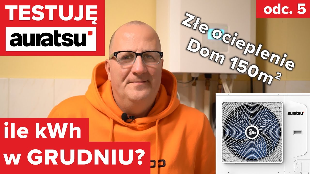 Ile prądu zużywa pompa ciepła? Podsumowanie grudzień 2023. Pompa ciepła AURATSU 16kW.