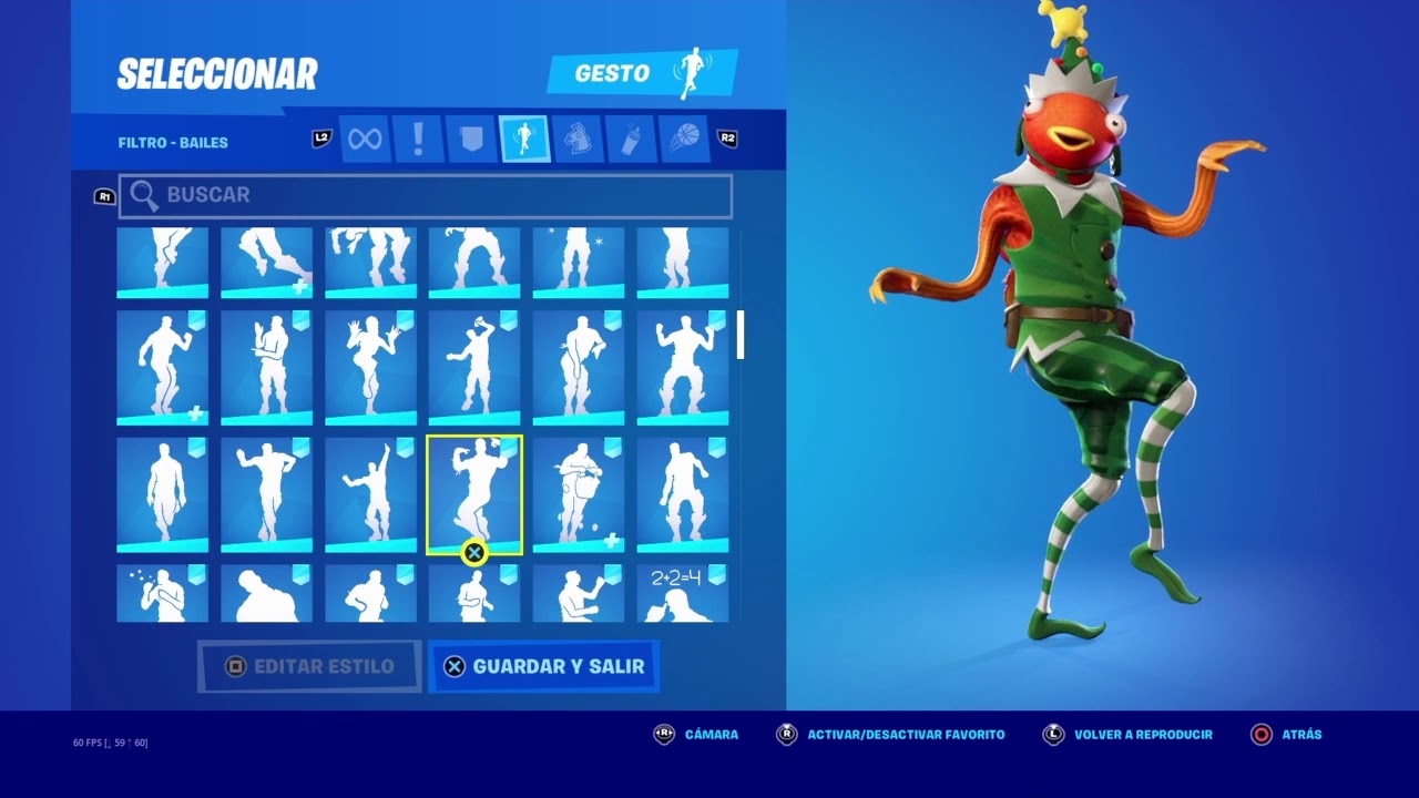 Skin Palito de Pescado Navideño Bailando 280 Gestos Fortnite especial navideño