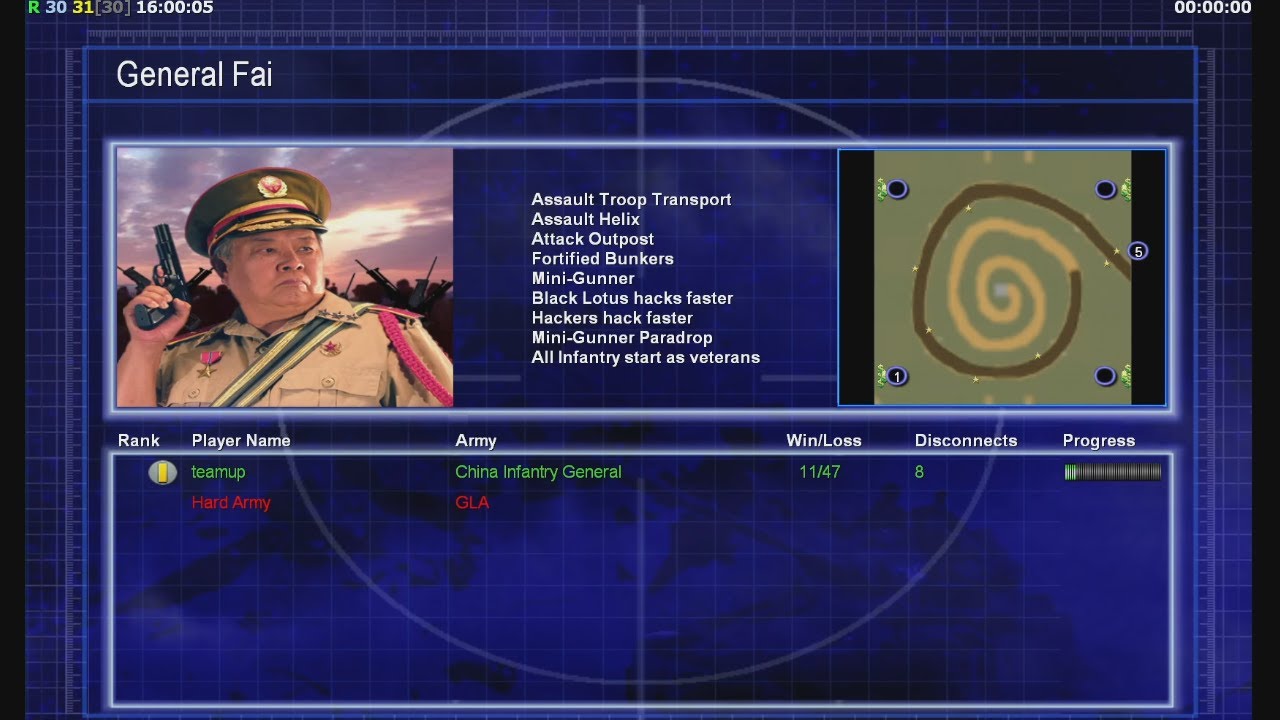 C&C Generals Zero Hour AOD (1 player only) 'extreme spiral!'