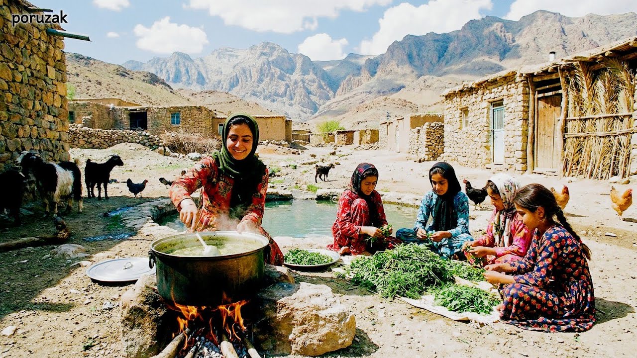 Traditional Village Cooking in Iran | Peaceful Ash-e Sabzi by the Pond | Rural Life 2026