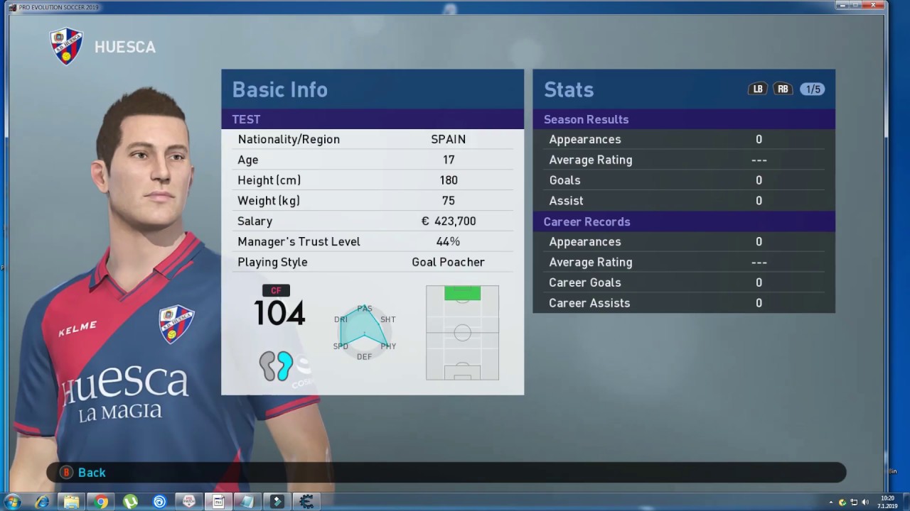 PES 2019 BAL  Attributes edit- (Cheat Engine)