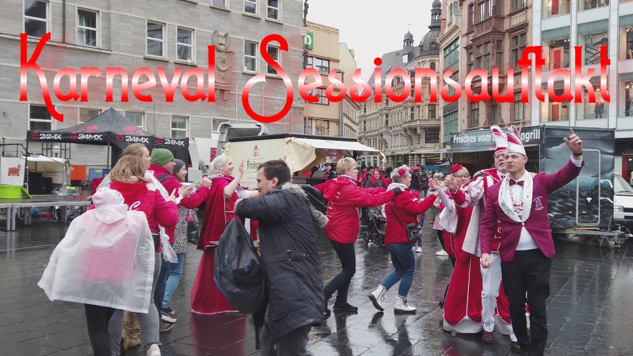 Karnevalisten haben Spaß im Regen | Karnevalssessions Auftakt Halle | 11. November 2023 | Tankii