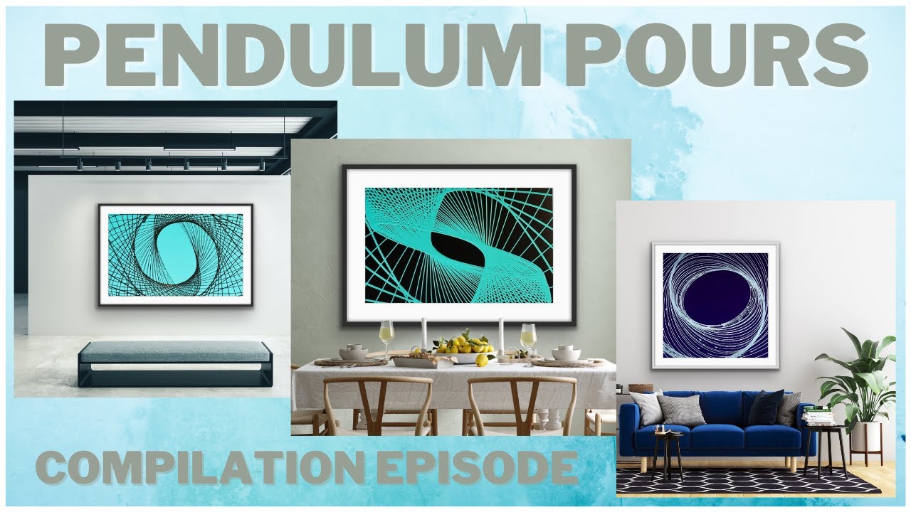 *GIGANTIC* Canvases 3x Pendulum Pour Compilation Acrylic Fluid Art Masse Art Studio #150