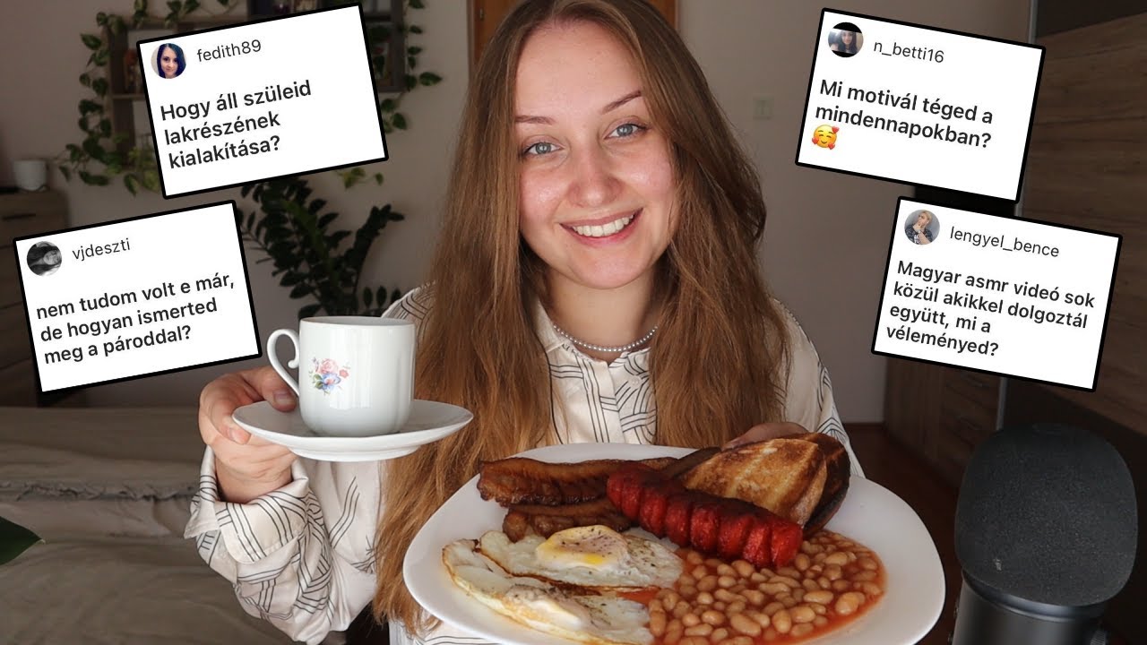 [Magyar ASMR] Angol reggeli MUKBANG + A ti kérdéseitek