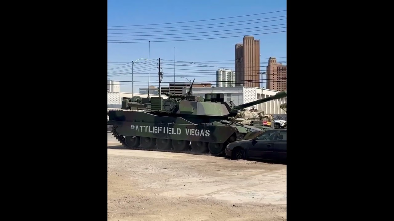 Tank Crushing a CAR!!!! #tanks #carcrushers #wow #lasvegas