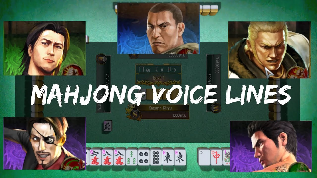 Kiryu, Akiyama, Saejima, Majima & Ryuji - Mahjong Voice Lines