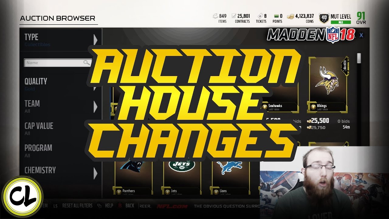 The Biggest Change to the Auction House Yet! What Does it Mean? Madden 18 Ultimate Team Making Coins