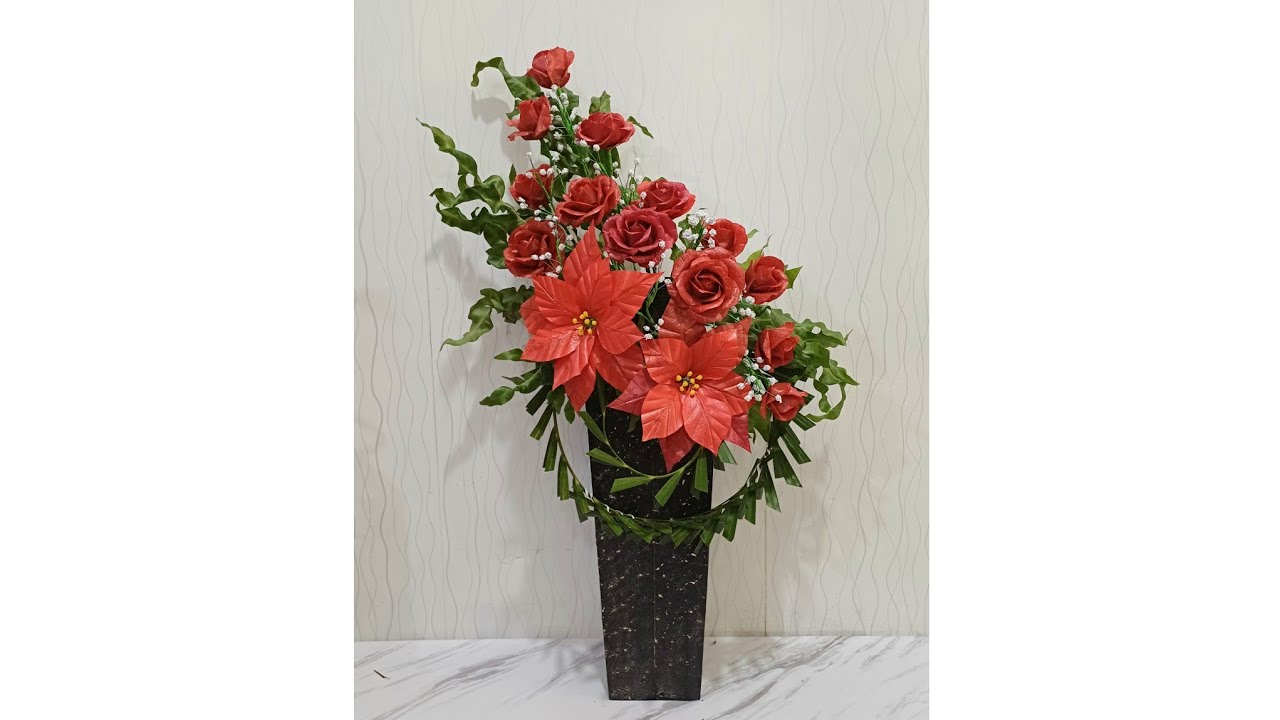 E412 Rangkaian bunga nuansa merah