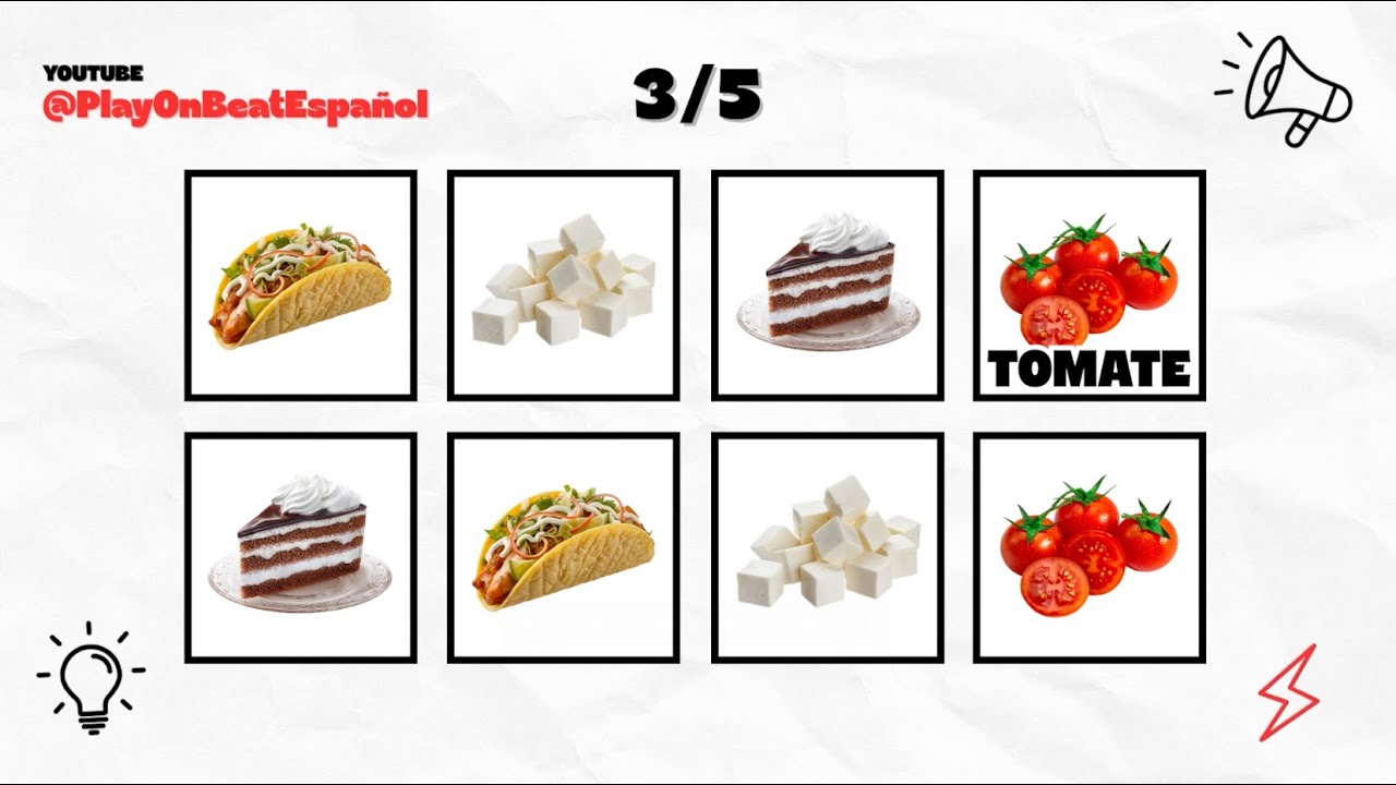Say The Word On Beat ESPAÑOL: Comidas (Di La Palabra Al Ritmo)