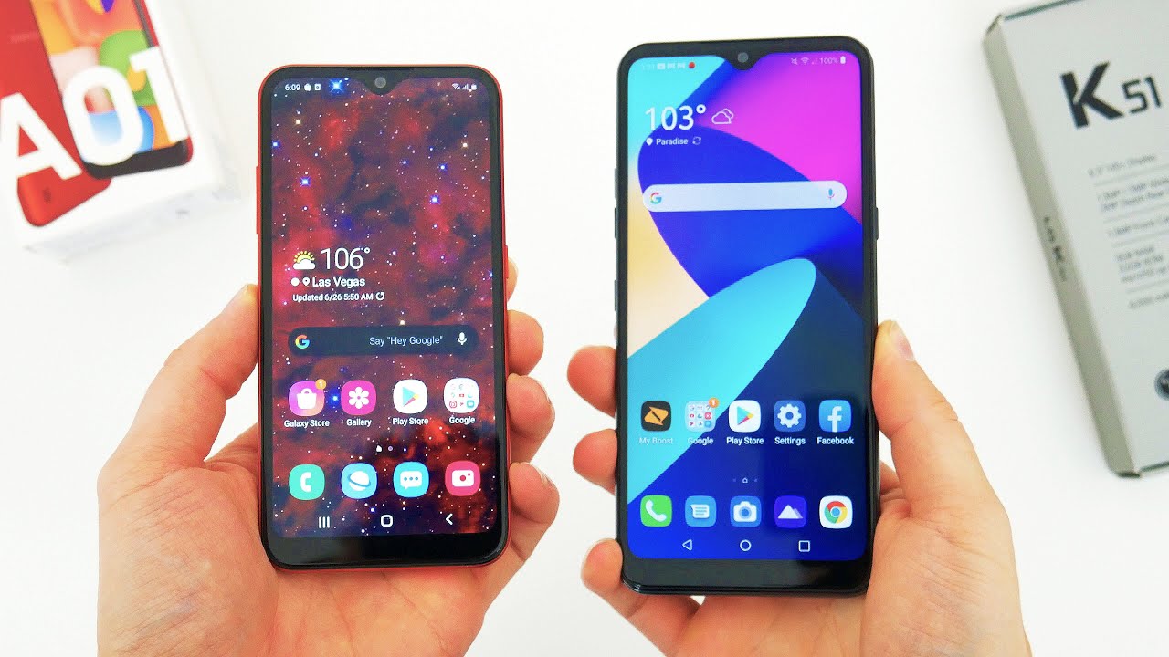 LG K51 vs. Samsung Galaxy A01 Comparison! Big vs. Small Budget Phone Showdown