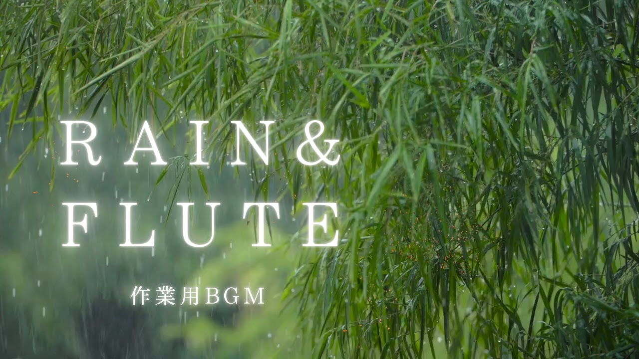 【作業用BGM】心が落ち着くフルートと雨の音｜集中・リラックス｜1時間