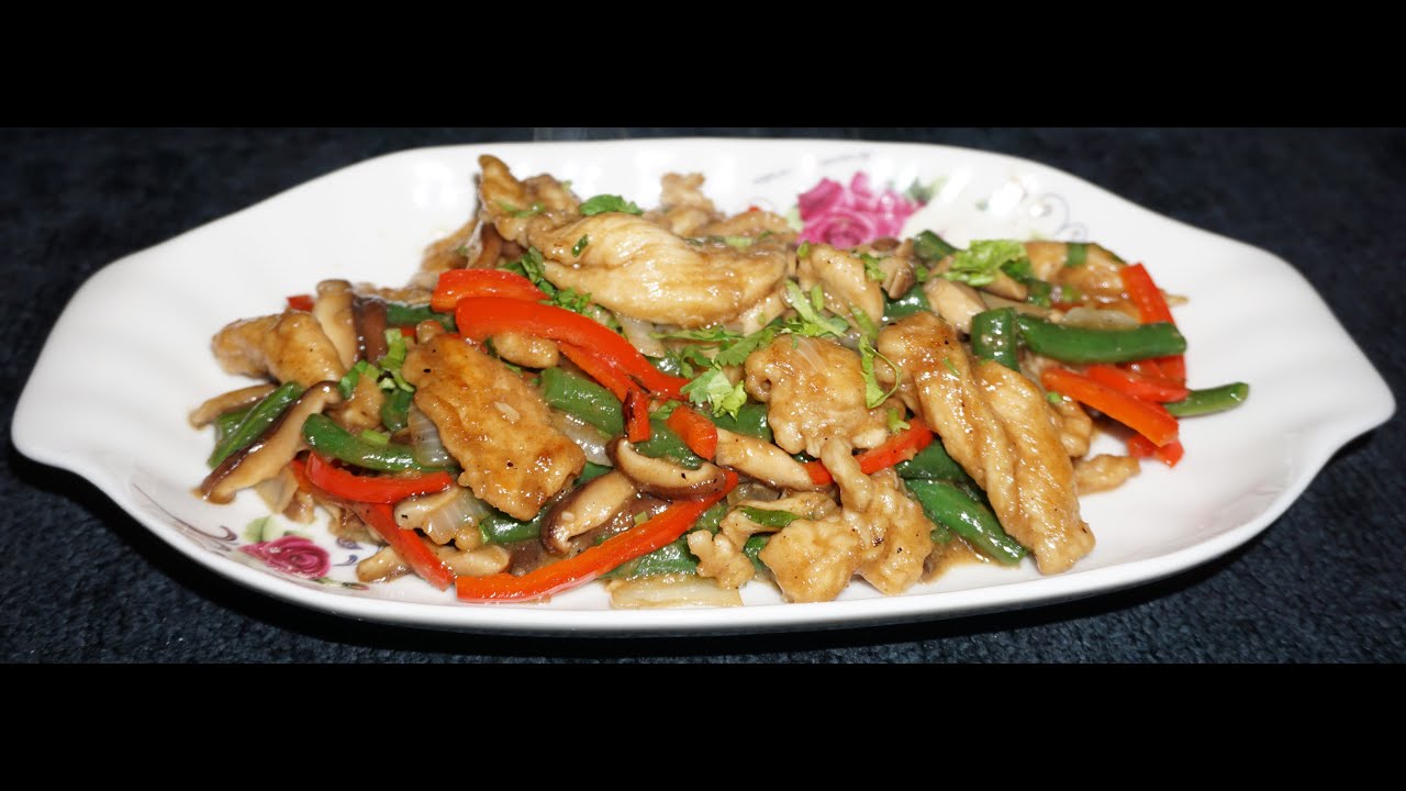 POLLO SALTEADO CON HONGOS SHITAKE