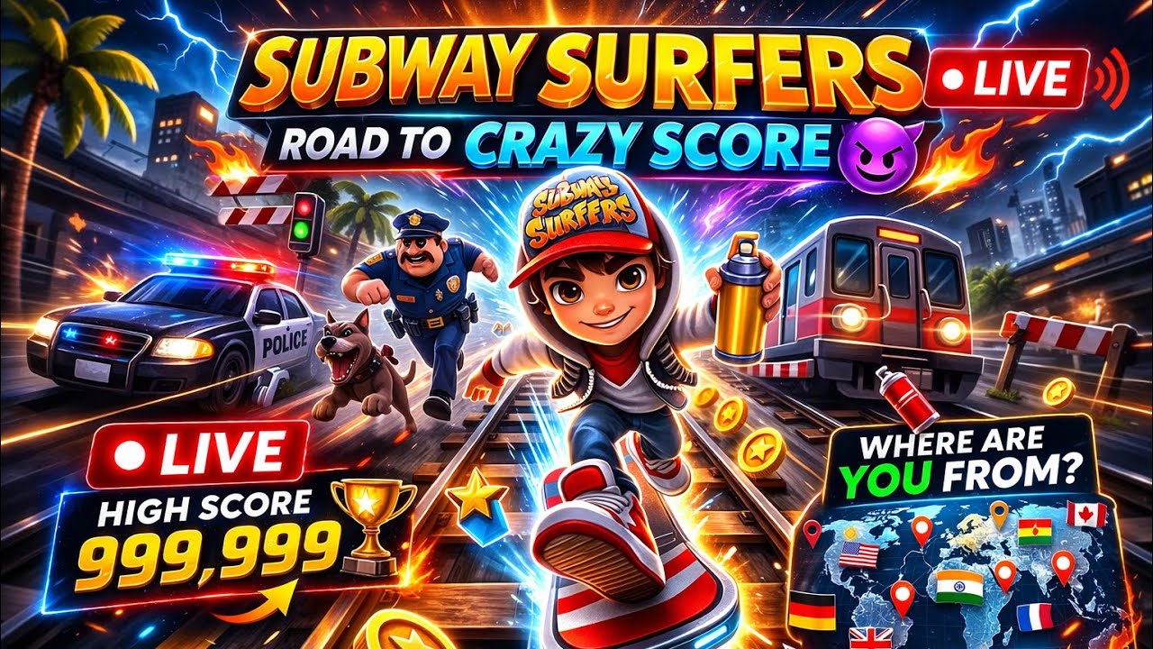 🌍 Subway Surfers Live 🔴 Road to Crazy Score 😈 | Where Are You Watching From? ##shortsfeed #shorts