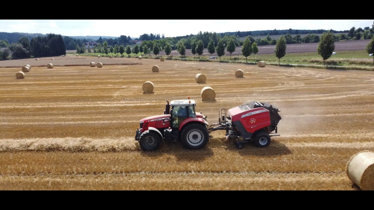 Lis na kulaté balíky Massey Ferguson 4160V RB////Massey Ferguson 7726////Rodinná farma Pípal Myslov