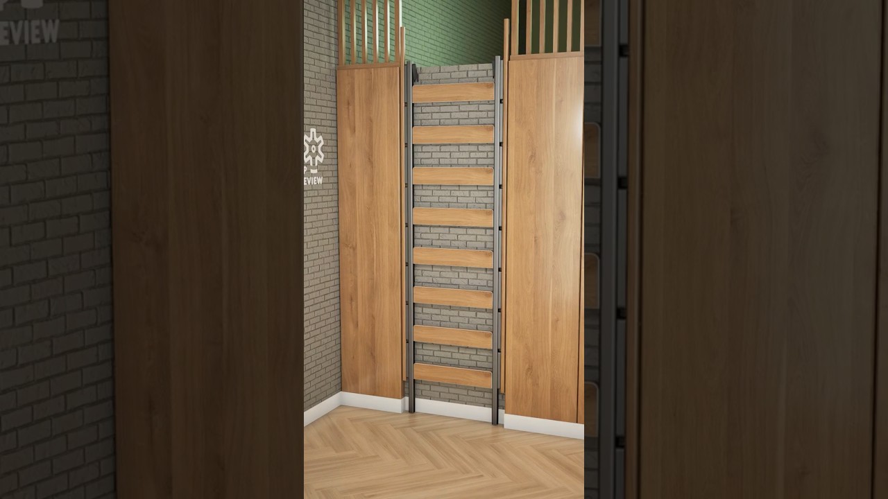 Slide-Out Wall Ladder Design. Hidden Steps Deploy in Seconds
