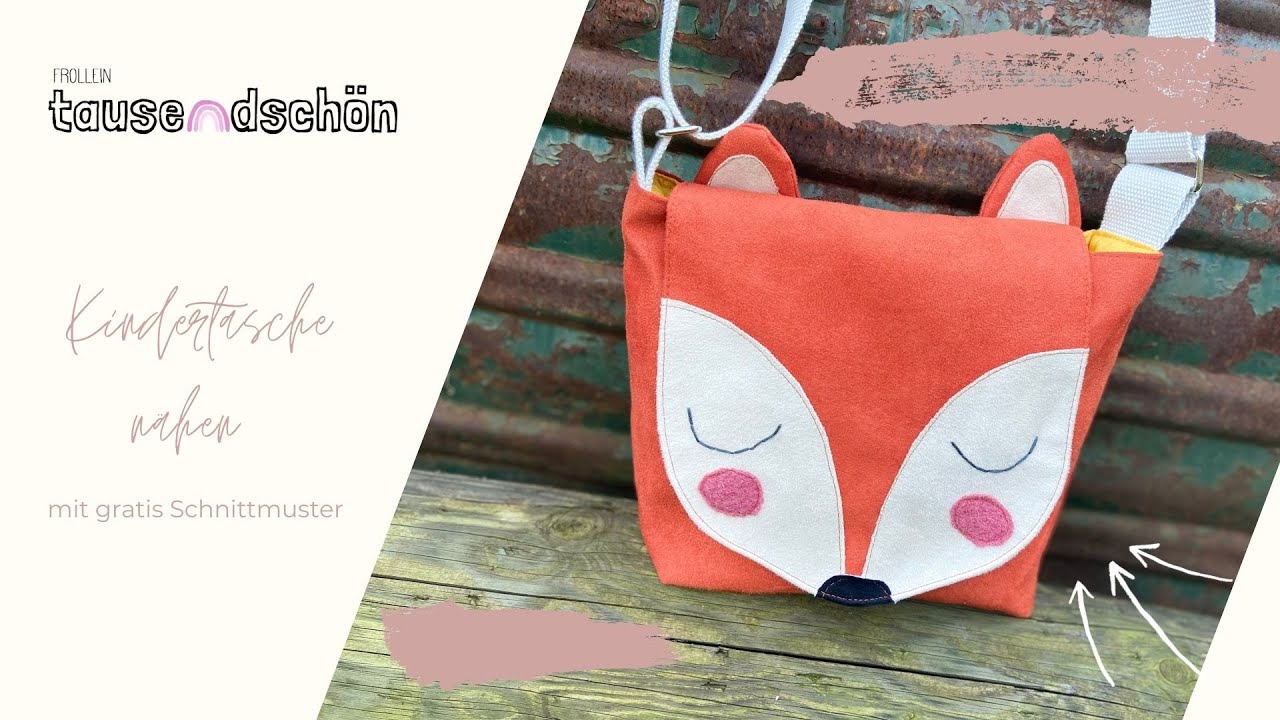 Kindertasche Fuchs nähen // einfache Nähanleitung für eine Tasche mit Applikationen // gratis Schnit