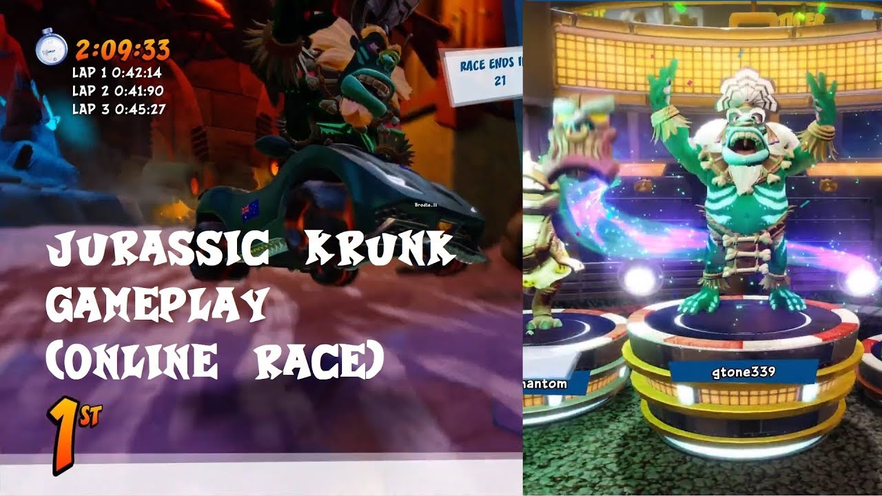 CTR Nitro-Fueled - Jurassic Krunk gameplay (Online race)