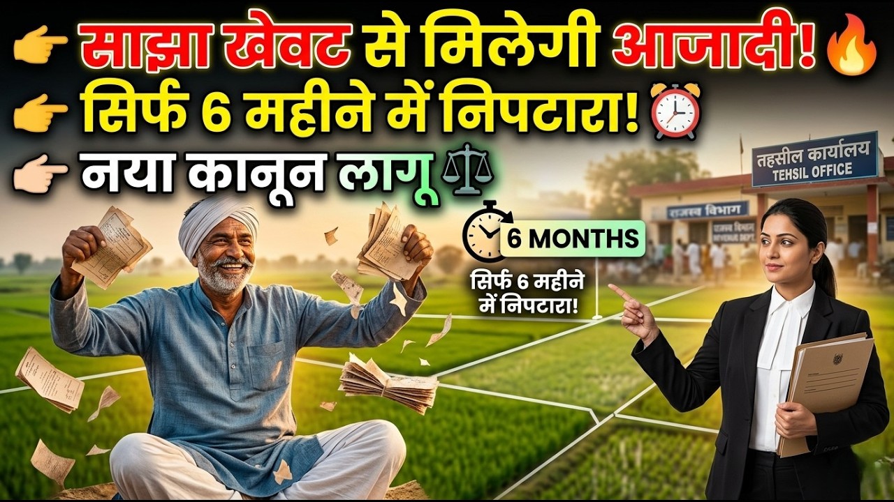 साझा खेवट से मिलेगी आजादी! सिर्फ 6 महीने में होगा निपटारा - नया कानून लागू