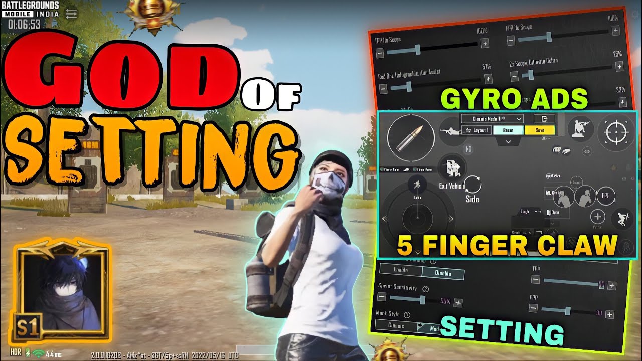 New Conqueror 5 Finger FASTER PLAYER SETTINGS + CONTROL CODE PUBG MOBILE | Daxua Handcam Gameplay