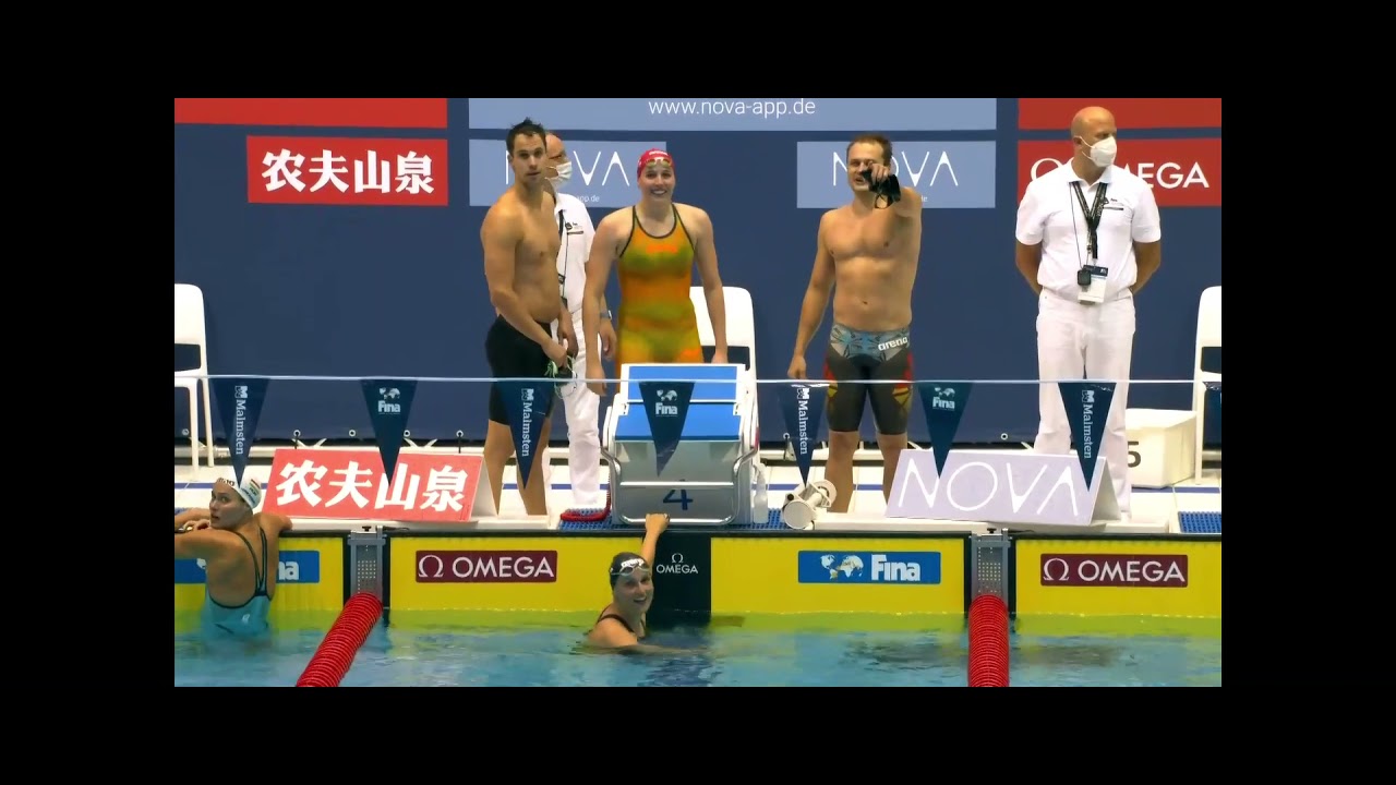 2021 FINA World Cup Swimming World Junior Record Mixed 4x50 Medley Relay Budapest