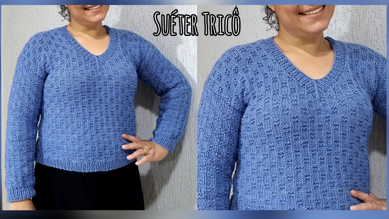 Suéter | Blusa de Tricô passo a passo | Fácil 🧶