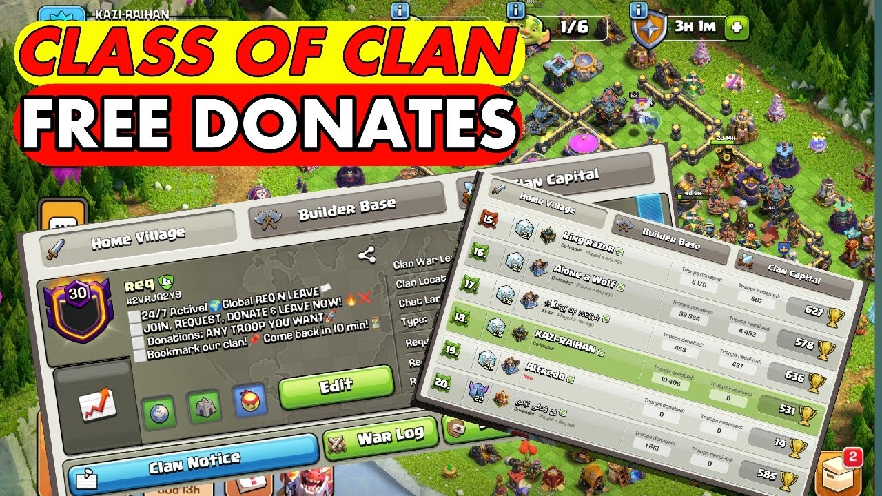 CLASS OF CLAN  FREE  DONATES  #ERROR HEADSHOT