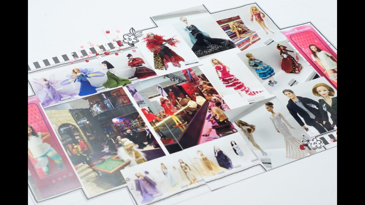 Scrapbooking Process Double Page: Barbie Expo