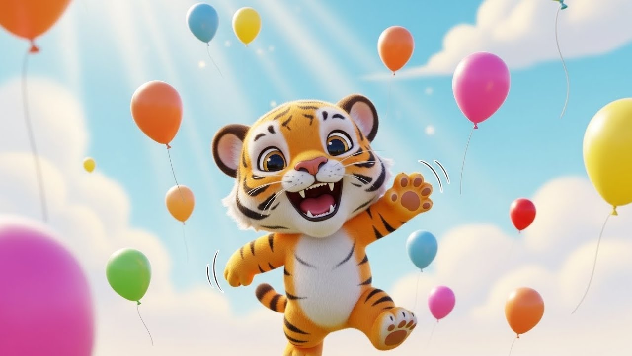 Считаем воздушные шарики с маленьким Тигром 🎈🐯😊 | мультфильм для детей и обучающие приключения