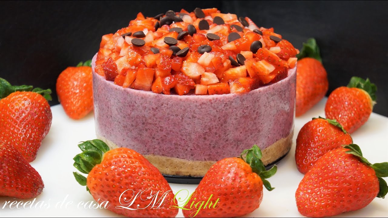 TARTA SIN AZÚCAR DE CHÍA SIN HORNO  RECETA FÁCIL Y RÁPIDA