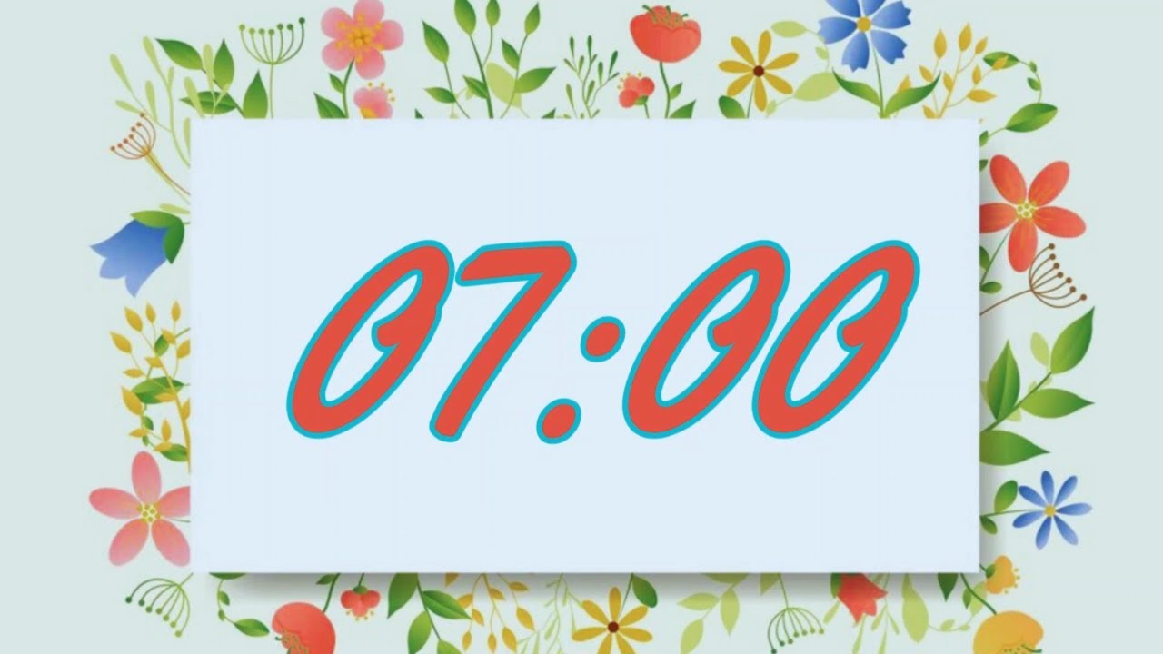 7 Minute Spring Flower Timer with Music and Alarm 🎵⏰