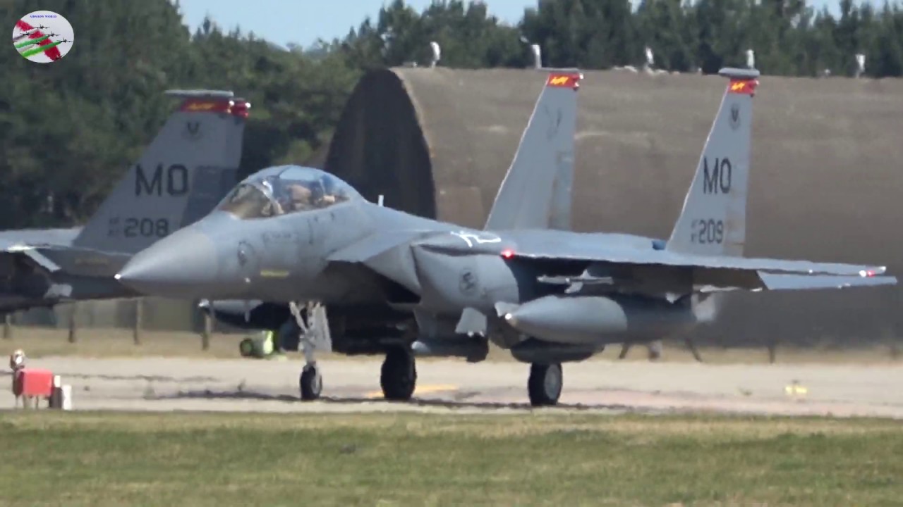 F-15's From Mountain Home AFB Taxing At Lakenheath