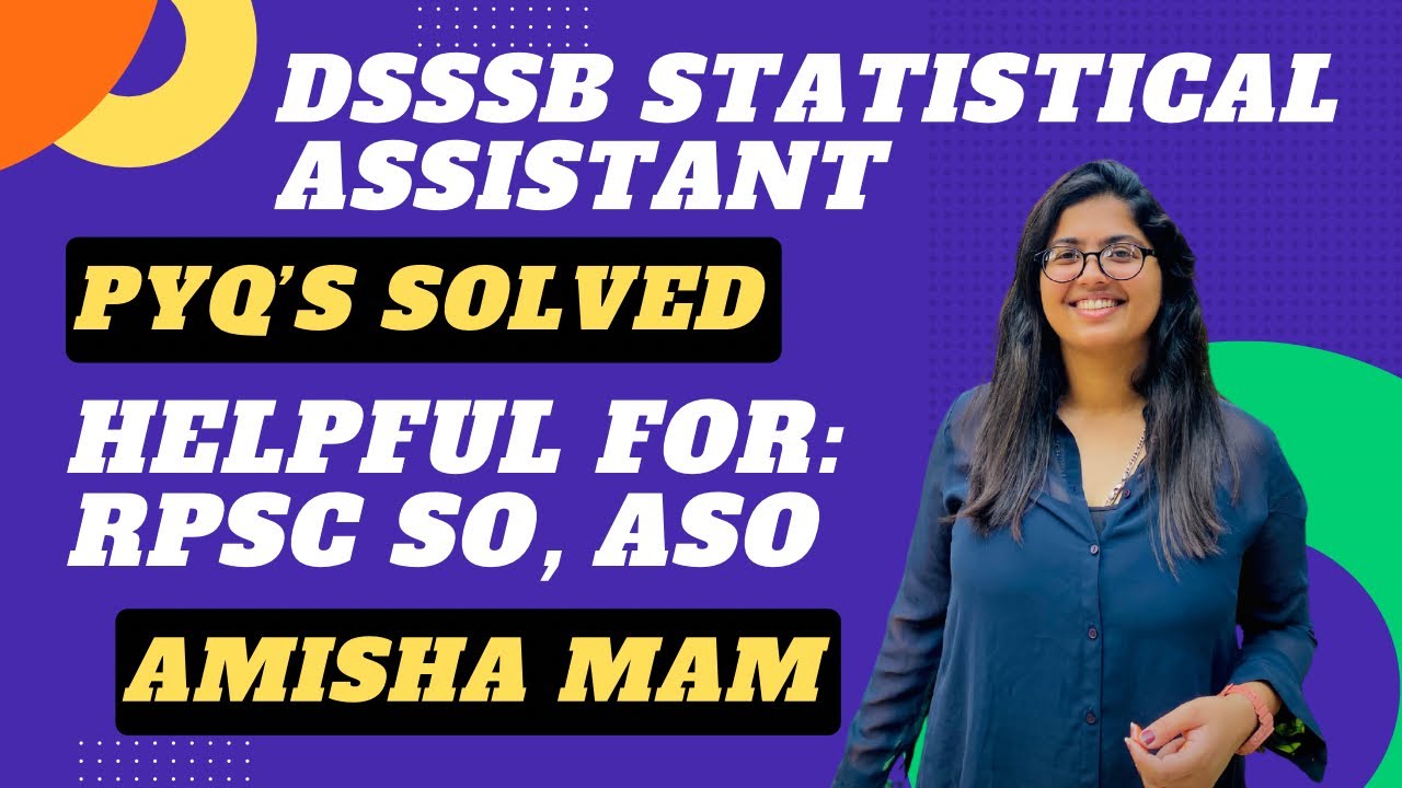 DSSSB STATISTICAL ASSISTANT PREVIOUS YEAR QUESTION 2015 PAPER SOLVED | PART 1