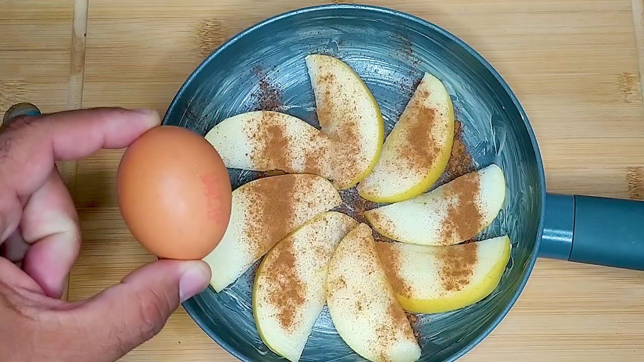 1 OVO 1 MAÇA e 5 minutos 🍎VOCÊ VAI QUERER OUTRA COISA NO CAFÉ DA MANHÃ - SEM TRIGO
