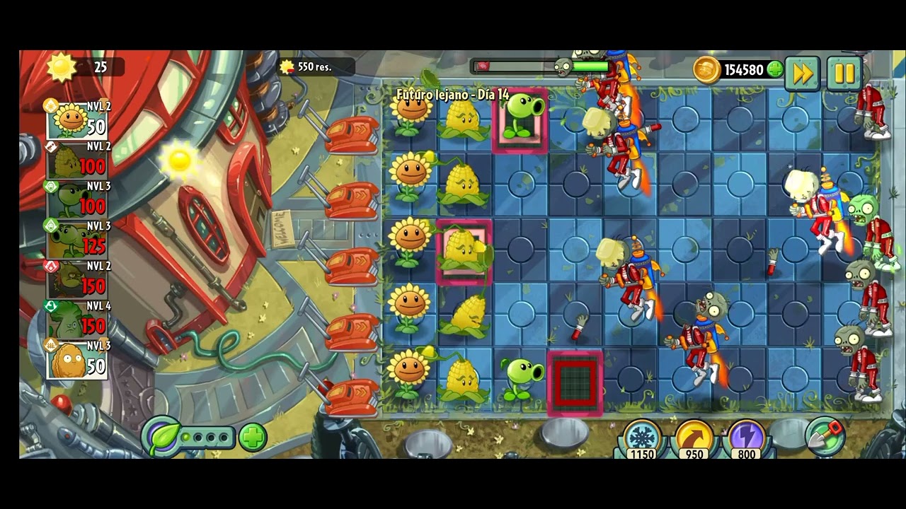 Plantas vs Zombies 2 Futuro lejano-Día 14
