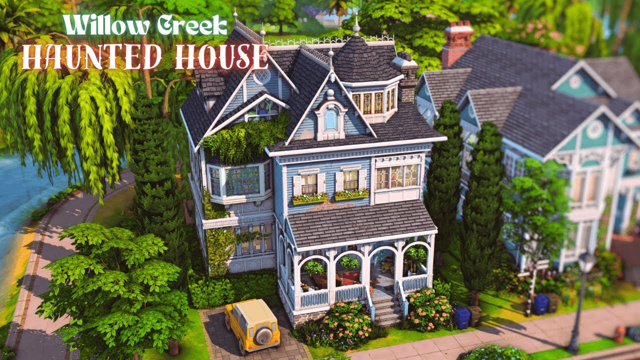 Blue Victorian Family House in Willow Creek 👻 🔨 | The Sims 4 Stop Motion | NOCC