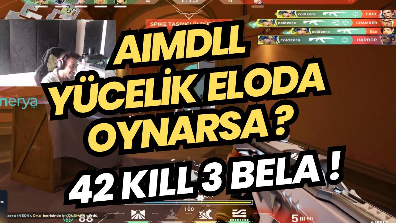 AIMDLL YÜCELİK ELODA OYNARSA NELER OLUR ? 1 MAÇTA 3 BELA 42 KILL NEON VALORANT