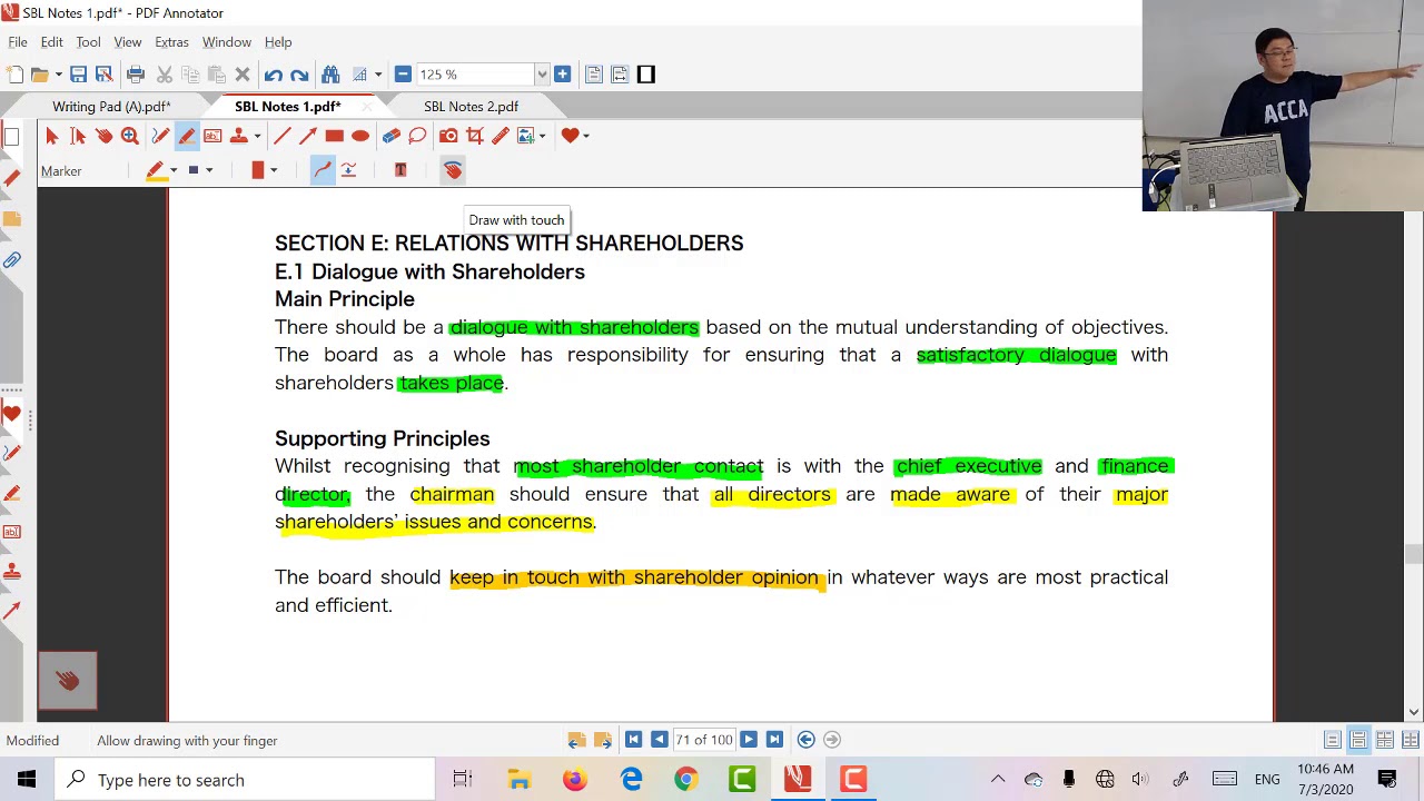 SBL Class on Shareholders Relation, Integrated Reporting