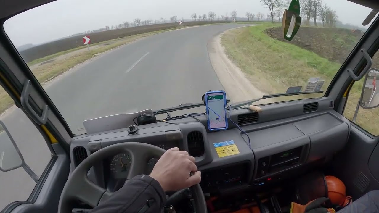 Poor quality road Pov drive Nissan Cabstar
