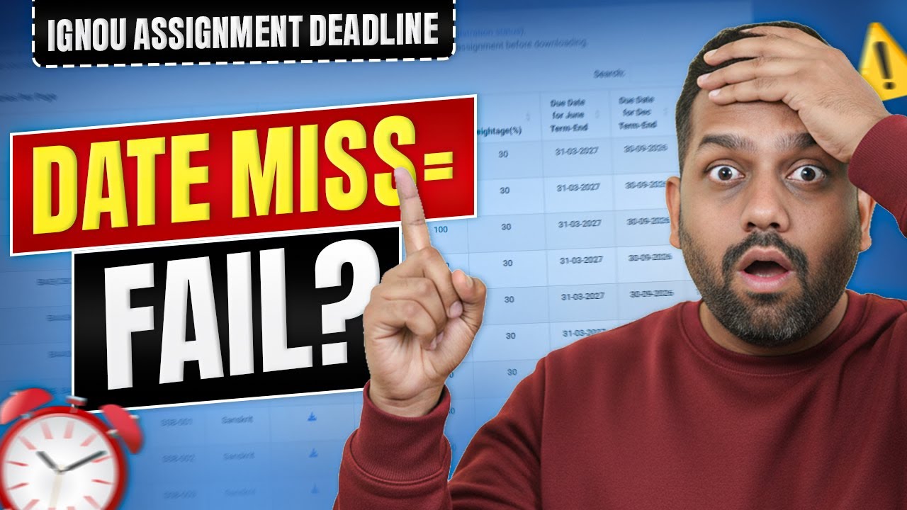 Don't Miss IGNOU's NEW Assignment Deadline ⚠️ You Could Lose 30 Marks