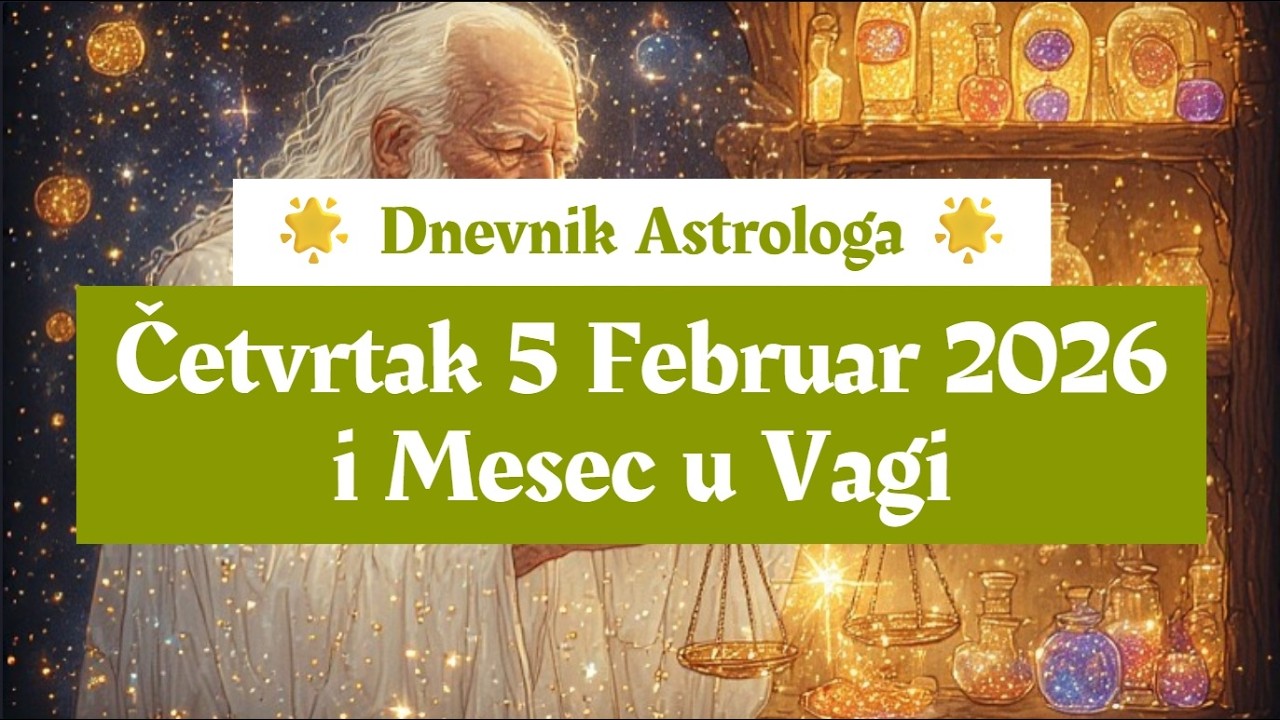 ❄️☃️ Dnevnik Astrologa ⭐ 5 Februar 2026 ☃️❄️ i Mesec u Vagi 🌙⚖️