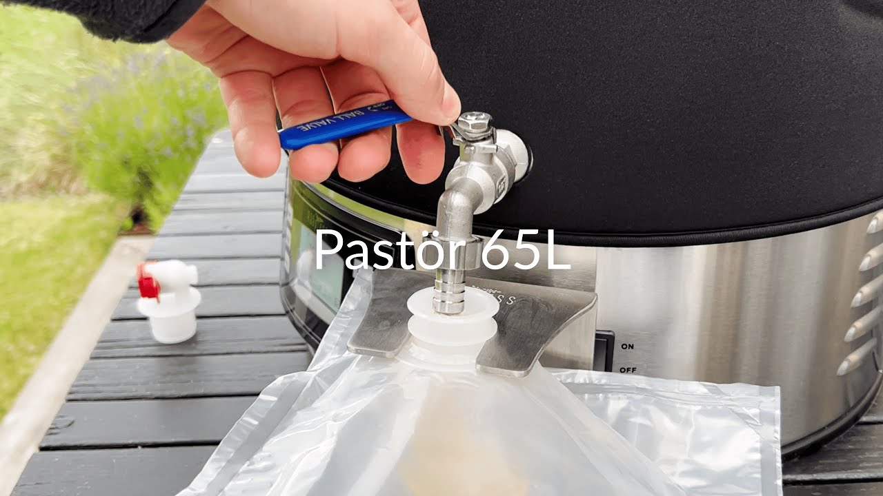 Pastör 65L – Pastörisering och fyllning av BIB påsar med must för lång hållbarhet