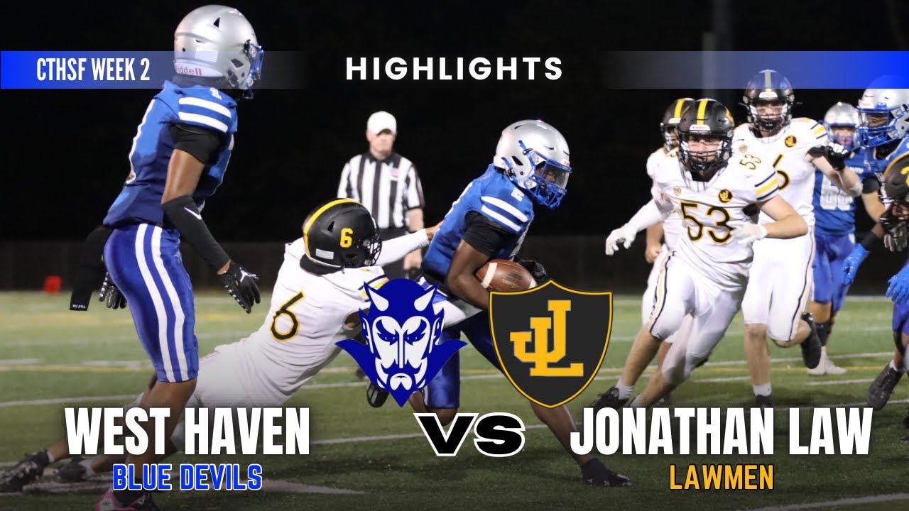 #5 West Haven Blue Devils vs Jonathan Law Lawmen | CTHSF Week 2 | Game Highlights