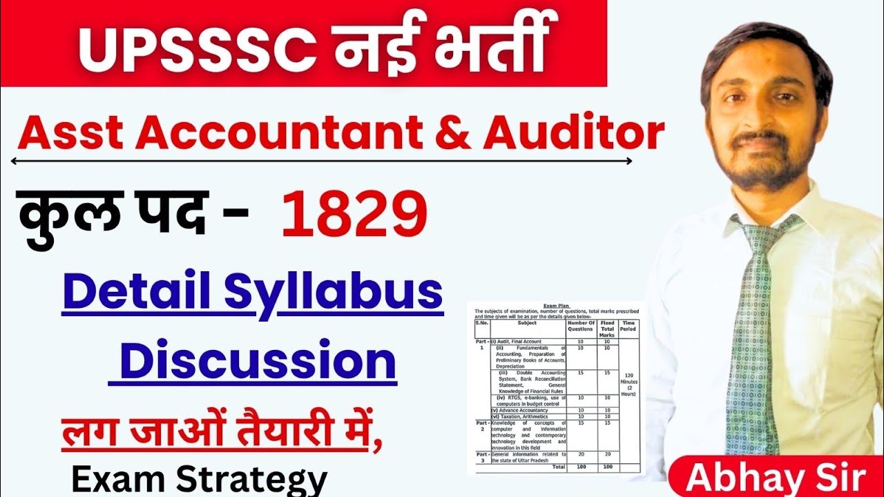 UPSSSC Assistant Accountant & Auditor Vacancy 2026 | Syllabus Discussion #upssscassistantaccountant