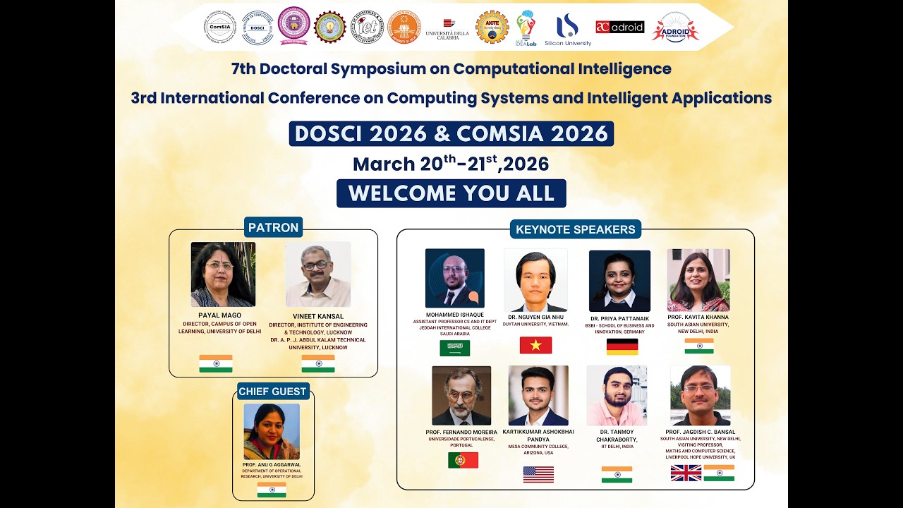 DOSCI 2026 & COMSIA 2026 | DAY 1