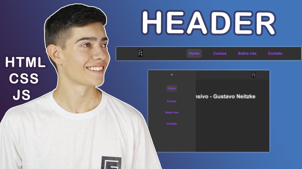 Aprenda como criar um HEADER + SIDEBAR responsivo com HTML, CSS e JAVASCRIPT